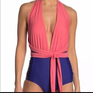 Nicole Miller Convertible One Piece Swim Suit